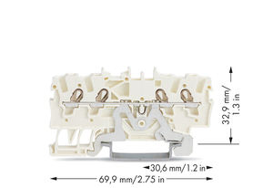 WAGO GmbH & Co. KG 2-LeiterSchirmleiterklemme weiß 2001-1408