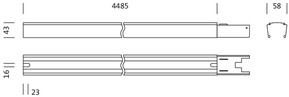 Siteco Tragschiene IP64 L4485mm 5TS103A0Q