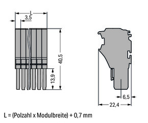 WAGO GmbH & Co. KG 1-Leiter-Federleiste CAGECLAMP,1,5mm²,gr 2020-107