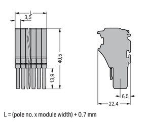 WAGO GmbH & Co. KG 1-Leiter-Federleiste CAGECLAMP,1,5mm²,gr 2020-113