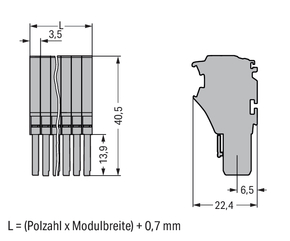 WAGO GmbH & Co. KG 1-Leiter-Federleiste CAGECLAMP,1,5mm²,gr 2020-114