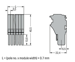 WAGO GmbH & Co. KG 1-Leiter-Federleiste CAGECLAMP,1,5mm²,gr 2020-114