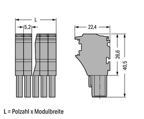 WAGO GmbH & Co. KG 1-Leiter-Federleiste CAGECLAMP,4mm²,gr 2022-102