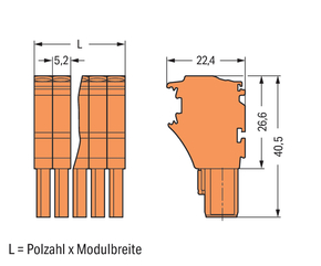 WAGO GmbH & Co. KG 1-Leiter-Federleiste CAGECLAMP,4mm²,or 2022-102/000-012