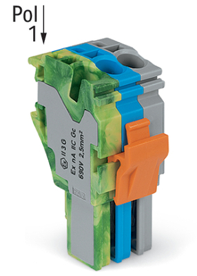 WAGO GmbH & Co. KG 1-Leiter-Federleiste 4 mm²,gr/bl/gn-ge 2022-103/000-038/999