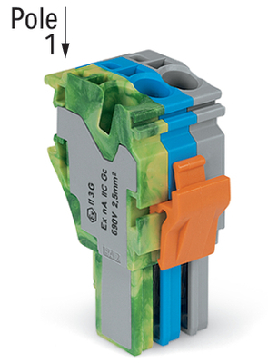 WAGO GmbH & Co. KG 1-Leiter-Federleiste 4 mm²,gr/bl/gn-ge 2022-103/000-038/999