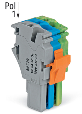 WAGO GmbH & Co. KG 1-Leiter-Federleiste 4 mm²,gn-ge/bl/gr 2022-103/000-039/999