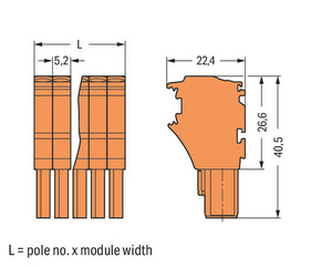 WAGO GmbH & Co. KG 1-Leiter-Federleiste CAGECLAMP,4mm²,or 2022-109/000-012