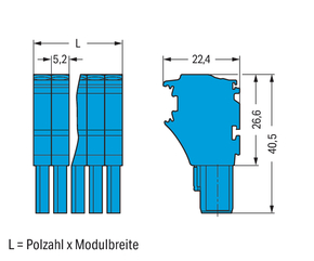 WAGO GmbH & Co. KG 1-Leiter-Federleiste CAGECLAMP,4mm²,bl 2022-110/000-006