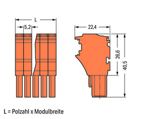 WAGO GmbH & Co. KG 1-Leiter-Federleiste CAGECLAMP,4mm²,or 2022-112/000-012