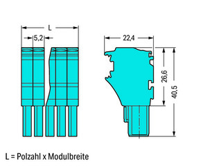 WAGO GmbH & Co. KG 1-Leiter-Federleiste CAGECLAMP,4mm²,bl 2022-115/000-006