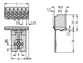 WAGO GmbH & Co. KG 1-Leiter-Federleiste Push-inCAGECLAMP,lgr 2091-1103