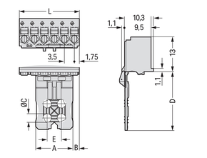 WAGO GmbH & Co. KG 1-Leiter-Federleiste Push-inCAGECLAMP,lgr 2091-1105/002-1000