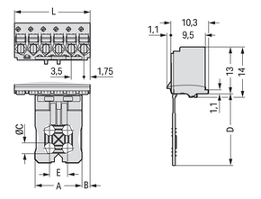 WAGO GmbH & Co. KG 1-Leiter-Federleiste Push-inCAGECLAMP,lgr 2091-1107