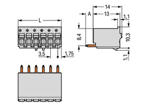 WAGO GmbH & Co. KG 1-Leiter-THT-Federleiste CAGE CLAMP,lichtgrau 2091-1154/000-5000