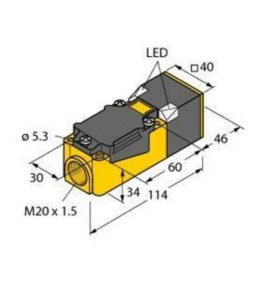 Turck Sensor induktiv BI20U-CP40-VP4X2