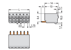 WAGO GmbH & Co. KG 1-Leiter-THT-Federleiste CAGE CLAMP,lichtgrau 2091-1182/000-1000