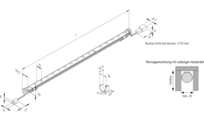 Hera LED-Linienleuchte 1210mm alu-eloxiert LED Pipe 30W ww