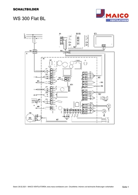 Maico Raumluft-System Linksausf.m.Bypass WS 300 Flat BL