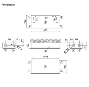 Maico Raumluft-System Rechtsausf m.Bypass WS 300 Flat BR