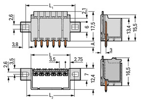 WAGO GmbH & Co. KG THT-Stiftleiste Lötstift 1,0mm,gerade,lgr 2091-1406/005-000