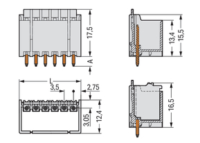 WAGO GmbH & Co. KG THT-Stiftleiste Lötstift 1,0mm,gerade,lgr 2091-1408