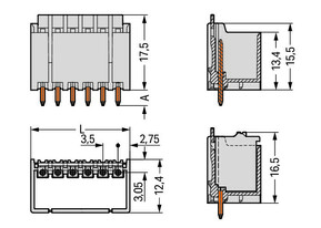 WAGO GmbH & Co. KG THT-Stiftleiste Lötstift 1,0mm,gerade,lgr 2091-1412