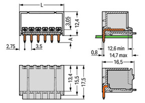 WAGO GmbH & Co. KG THR-Stiftleiste Lötstift 1,0mm,abgew.,lgr 2091-1422/200-000/99