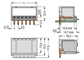 WAGO GmbH & Co. KG THR-Stiftleiste Lötstift 1,0mm,abgew.,lgr 2091-1425/200-000