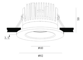 Abalight LED-Downlight 3000K DLDO-R82-CCOB-830-MS