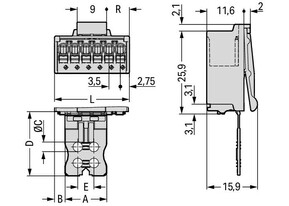 WAGO GmbH & Co. KG 1-Leiter-Stiftleiste CAGECLAMP,1,5mm²,lgr 2091-1510/002-3000