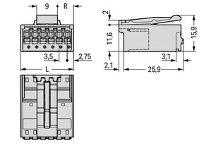 WAGO GmbH & Co. KG 1-Leiter-Stiftleiste CAGECLAMP,1,5mm²,lgr 2091-1523/002-000