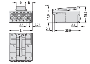 WAGO GmbH & Co. KG 1-Leiter-Stiftleiste CAGECLAMP,1,5mm²,lgr 2091-1523/002-000