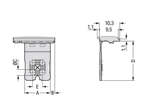 WAGO GmbH & Co. KG Griffplatte 1-teilig,lichtgrau 2091-1602