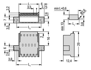 WAGO GmbH & Co. KG Durchführungsstiftleiste 1,5mm²,lgr 2091-1632/024-000