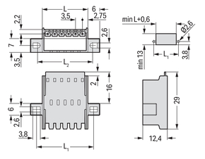 WAGO GmbH & Co. KG Durchführungsstiftleiste 1,5mm²,lgr 2091-1632/024-000