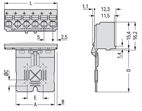 WAGO GmbH & Co. KG 1-Leiter-Federleiste Push-inCAGECLAMP,lgr 2092-1105/002-000