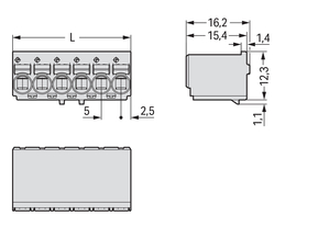 WAGO GmbH & Co. KG 1-Leiter-Federleiste Push-inCAGECLAMP,lgr 2092-1125