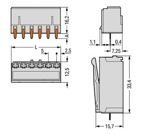 WAGO GmbH & Co. KG THR-Federleiste gerade 5mm,lichtgrau 2092-1304/200-000