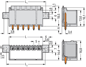 WAGO GmbH & Co. KG THT-Stiftleiste Lötstift 1,4mm,gerade,lgr 2092-1404/005-000