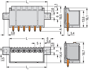 WAGO GmbH & Co. KG THT-Stiftleiste Lötstift 1,4mm,gerade,lgr 2092-1406/005-000