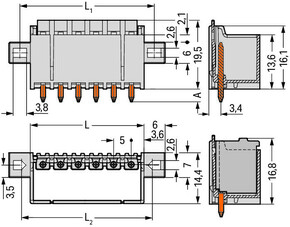 WAGO GmbH & Co. KG THT-Stiftleiste Lötstift 1,4mm,gerade,lgr 2092-1410/005-000