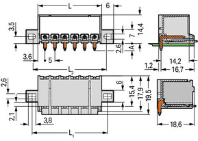 WAGO GmbH & Co. KG THT-Stiftleiste Lötstift 1,4mm,abgew.,llgr 2092-1422/005-000