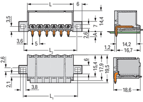 WAGO GmbH & Co. KG THT-Stiftleiste Lötstift 1,4mm,abgew.,llgr 2092-1422/005-000