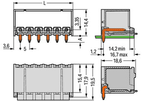 WAGO GmbH & Co. KG THR-Stiftleiste Lötstift 1,4mm,abgew.,lgr 2092-1423/200-000