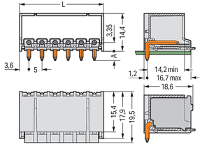 WAGO GmbH & Co. KG THR-Stiftleiste Lötstift 1,4mm,abgew.,lgr 2092-1423/200-000