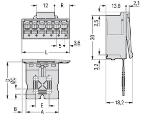 WAGO GmbH & Co. KG 1-Leiter-Stiftleiste CAGECLAMP,2,5mm²,lgr 2092-1505/002-000