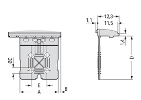 WAGO GmbH & Co. KG Griffplatte 1-teilig,lichtgrau 2092-1603
