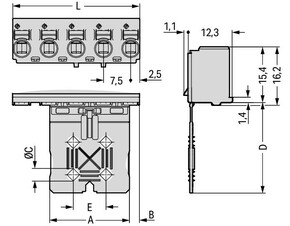 WAGO GmbH & Co. KG 1-Leiter-Federleiste Push-inCAGECLAMP,lgr 2092-3102
