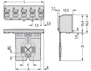 WAGO GmbH & Co. KG 1-Leiter-Federleiste Push-inCAGECLAMP,lgr 2092-3102